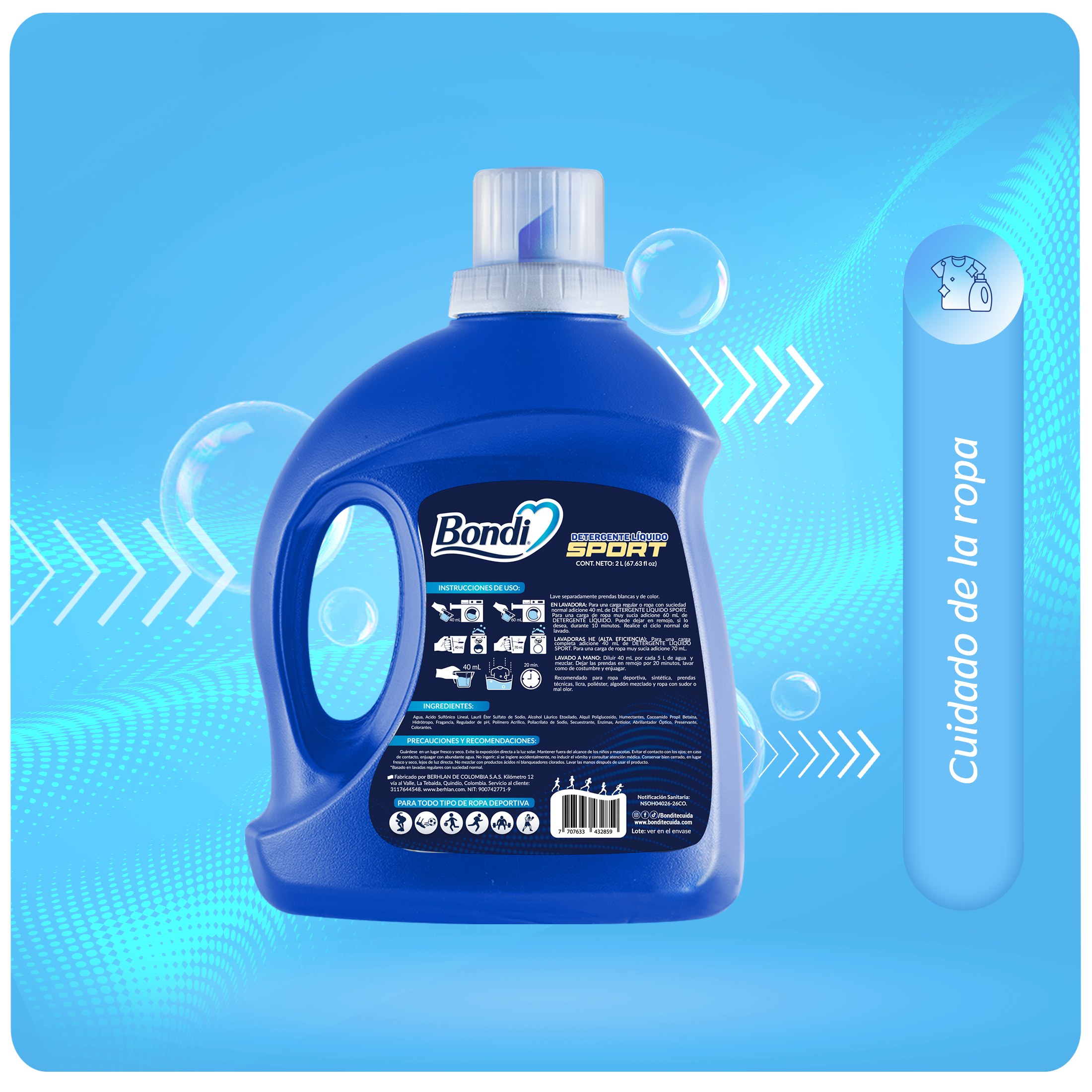 Detergente Líquido Sport / Detergente Líquido para Ropa Deportiva